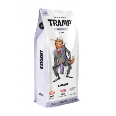 Tramp Fly Exigent - Premium suha hrana za izbirčne mačke z visokimi prehranskimi zahtevami, 3 kg
