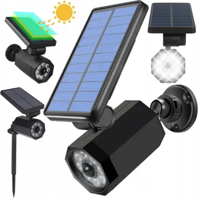 Solarna LED lažna kamera in svetilka s senzorjem gibanja in mraka