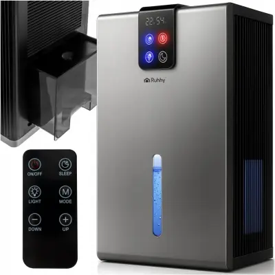 LED RGB 90W razvlaževalec in absorber vlage LCD 2200ml srebrn
