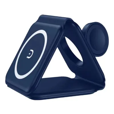 Magnetni Brezžični Polnilec 3 v 1 Zložljiv Združljiv iPhone 15 14 13 12 Apple Watch AirPods