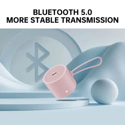 Prenosni Bluetooth Zvočnik Bluetooth Brezžični Z Dodatnim Basom 4 Ure Vgrajen Mikrofon TWS LED Roza