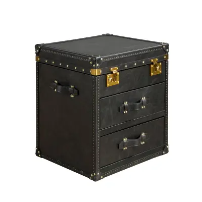 Črni usnjeni skrinja