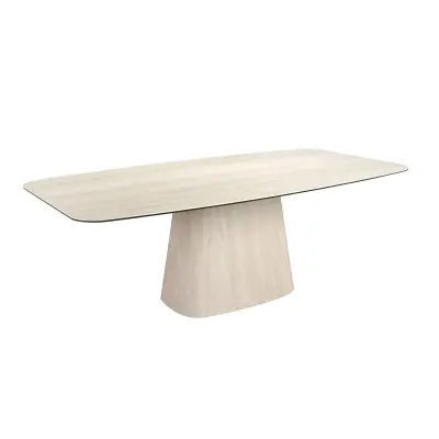 Ovalna miza v sodčku iz porcelanastega marmorja