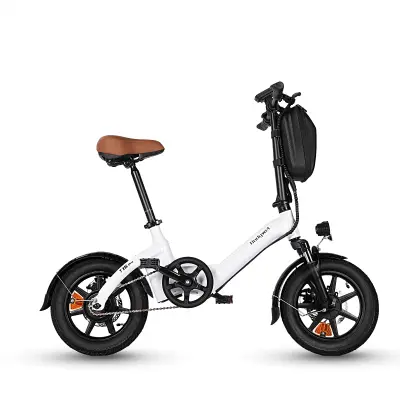 Mini zložljivo električno kolo Bodywel T16 Pro, 14", 250 W 36 V 7,8 Ah, za vožnjo na delo, bela