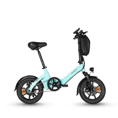 Mini zložljivo električno kolo Bodywel T16 Pro, 14", 250 W 36 V 7,8 Ah, za vožnjo na delo, modra