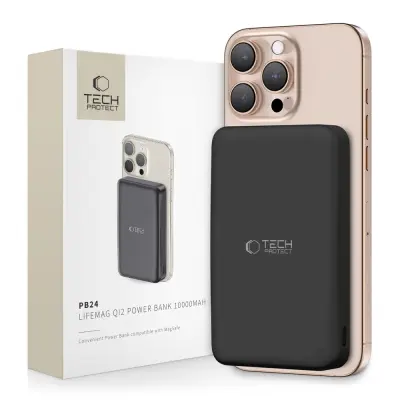 TECH-PROTECT PB24 LIFEMAG QI2 MAGSAFE POWER BANK 10000MAH ČRNA