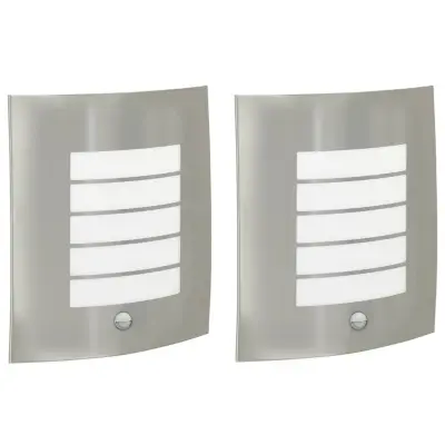 vidaXL Zunanje stenske svetilke 2 pcs srebrna 23.5 x 10.5 x 26 cm