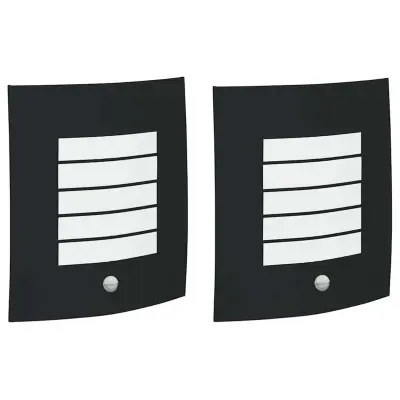vidaXL Zunanje stenske svetilke 2 pcs Črna 23.5 x 10.5 x 26 cm