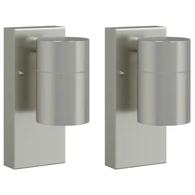 vidaXL Zunanje stenske svetilke 2 pcs srebrna 6.5 x 10.5 x 16 cm