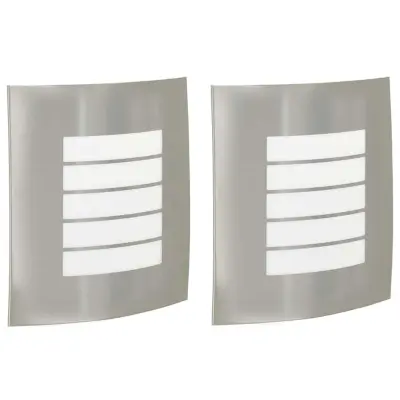 vidaXL Zunanje stenske svetilke 2 pcs srebrna 23.5 x 10.5 x 26 cm