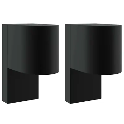 vidaXL Zunanje stenske svetilke 2 pcs Črna 12 x 7 x 15 cm
