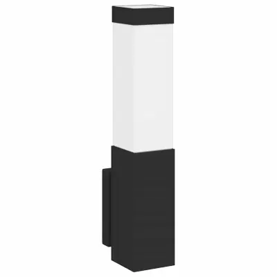 vidaXL Zunanja stenska svetilka Črna 10.5 x 6 x 35 cm Nerjaveče jeklo