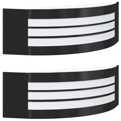 vidaXL Zunanje stenske svetilke 2 pcs Črna 32 x 10 x 10 cm