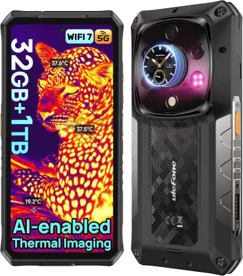 Ulefone Armor 28 Ultra 5G 32/1TB Dimensity 9300+, črna AI pametni robustni telefon Toplotno slikanje, 10600mAh/120W 6.67” FHD+ AMOLED WiFi 7