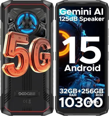 DOOGEE Blade 20 Play AI 5G 32/256GB Dimensity 7050, rdeča pametni robustni telefon Android 15, 6.6"