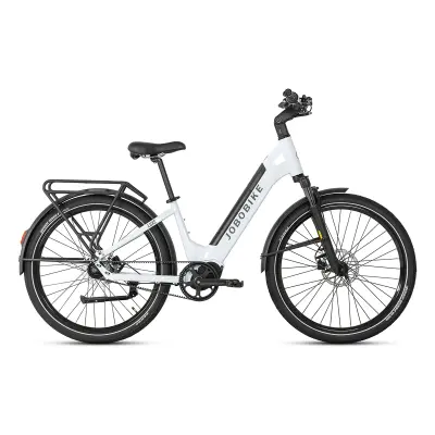 Pametno mestno električno kolo JOBOBIKE Luxe, 250 W tihi pogon, 36 V 15 Ah, podpora prek aplikacije, bela