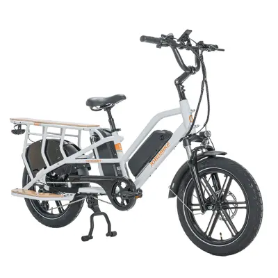 Električno tovorno kolo za družino JOBOBIKE Transer, senzor navora, 48V 13Ah dvojna baterija, nosilnost 200kg, zeleno