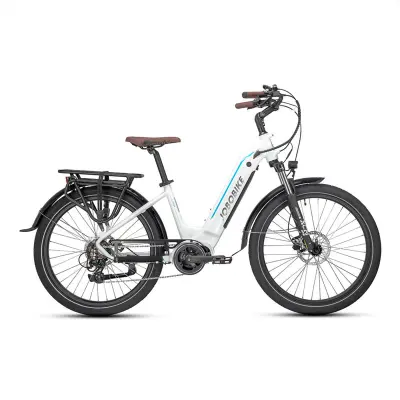 Mestno električno kolo JOBOBIKE Linda, 250 W srednji motor, 36 V 14 Ah, za ženske, belo