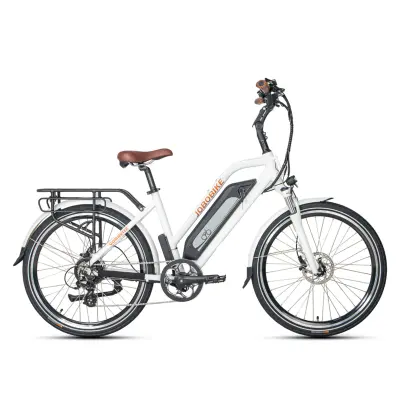 Mestno električno kolo JOBOBIKE Commuter, 250 W 36 V 18,2 Ah, Step-thru, belo