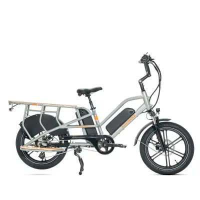 Električno tovorno kolo za družino JOBOBIKE Transer, senzor navora, 48V 13Ah dvojna baterija, nosilnost 200kg, sivo