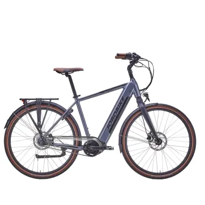 Moško mestno električno kolo JOBOBIKE Henry, 28", 250W Bafang Mid Motor, 36V 14Ah, sivo