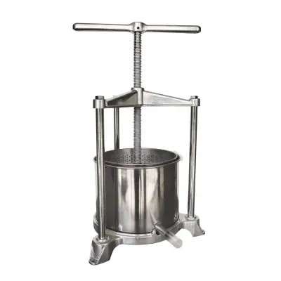 Sokovnik, stiskalnik za sadje, vinski stiskalnik, stiskalnik za jabolka - Mini, z dvojno košaro iz nerjavečega jekla, 3L