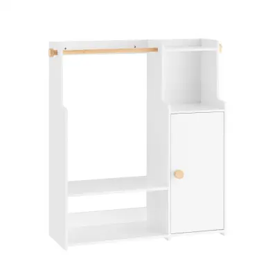 SoBuy otroška garderoba z mizo in klopjo bela 110 cm