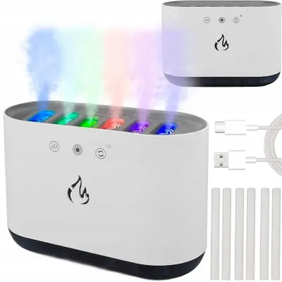 LED RGB difuzor aromaterapija 6 šob USB 900ml vlažilec zraka USB