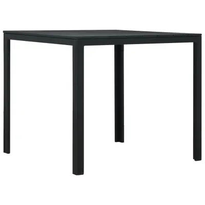 vidaXL Klubska mizica črna 78x78x74 cm HDPE videz lesa