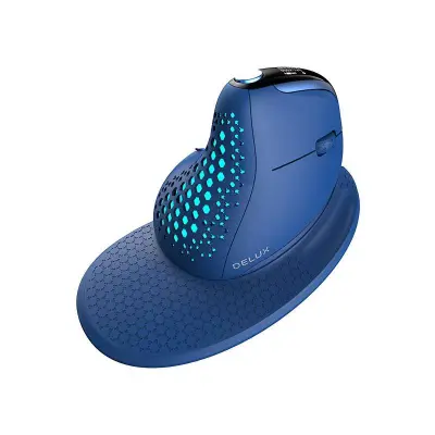 DELUX BREZŽIČNA VERTIKALNA MIŠKA M618XSD ZA RAČUNALNIK BT 2.4G RGB