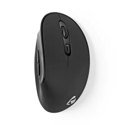 Nedis, Brezžična desno-ročna ergonomska miška 1600dpi s 6 gumbi, Črna