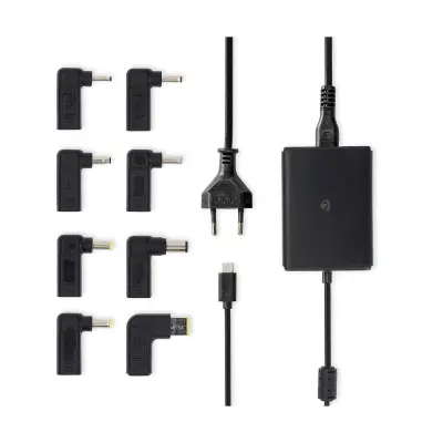Nedis, Ultra hiter 100W polnilnik GaN USB-C za prenosni računalnik / tablični računalnik / pametni telefon, Črna