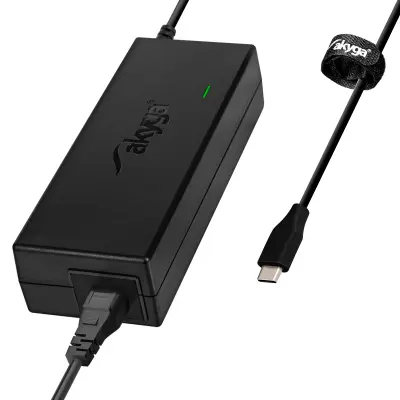 Akyga, Polnilec USB C za MacBook in prenosni računalnik z močjo 87 W, Črna
