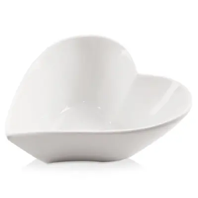 Bela porcelanasta skleda, v obliki srca, 13x11 cm, 180 ml