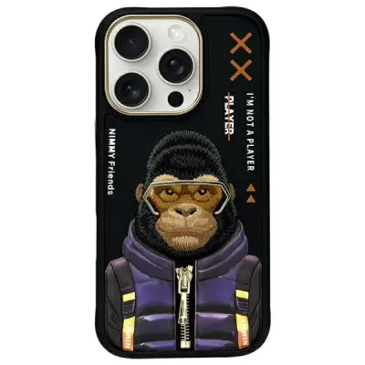 OVITEK NIMMY CASE ZA IPHONE 16 PRO MAX 6 9 COOL CUTE MONKEY BLACK