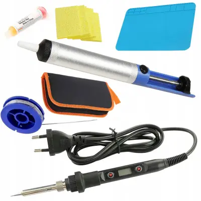 ROSFIX SET ELEKTRIČNA SPAJKALNA POSTAJA OC80W – 80W, 180–500°C, ESD, ZASLON, DODATKI | 230V, 900M GROTI