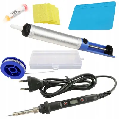 ROSFIX SET ELEKTRIČNA SPAJKALNA POSTAJA OC80W – 80W, 180–500°C, ESD, ZASLON, DODATKI | 230V, 900M GROT