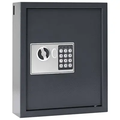 vidaXL Digitalna varna s ključavnico Siva 30 x 10 x 36.5 cm Jeklo