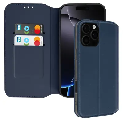 Ohišje za iPhone 16 Pro Clapet Card in Video Holder, Modra noč