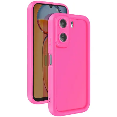 Ohišje za Xiaomi Redmi 13C Silikon Mehak dotik Dvignjene meje, Fuksija