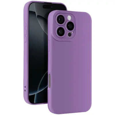 Ohišje za iPhone 16 Pro Silikonsko gladko zaščiteno ohišje za fotoaparat, Vijolična