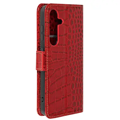 Torbica za Samsung Galaxy S24 Usnje s krokodiljo teksturo, Rdeča