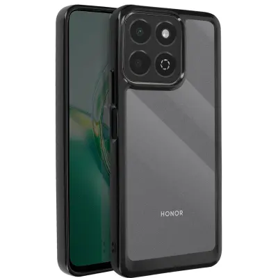Honor 200 Smart Trden zaščitni udarno odporen ovitek - prozoren črn, Črna