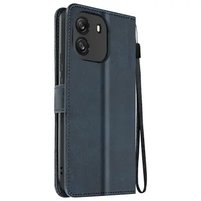 Torbica s preklopom za Blackview Wave 6C Denarnica s trakom za roko, Modra noč