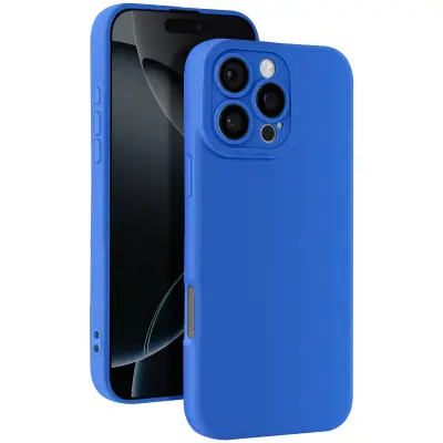 Ohišje za iPhone 16 Pro Silikonsko gladko zaščiteno ohišje za fotoaparat, Modra