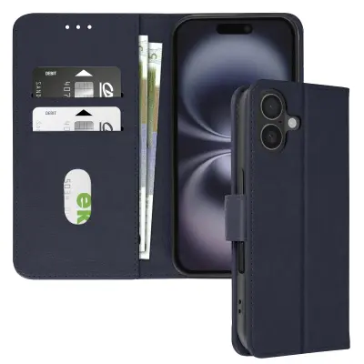 Ohišje za iPhone 16 Clamshell Denarnica in držalo za videoposnetek, Modra noč