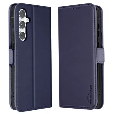 Ohišje za Samsung S24 FE Clamshell Wallet Double Magnetic Clasp, Modra noč