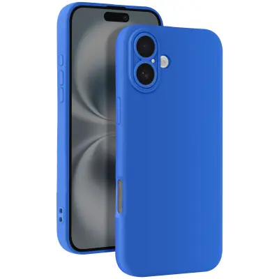Ohišje za iPhone 16 Plus Silikonsko gladko zaščiteno ohišje za fotoaparat, Modra