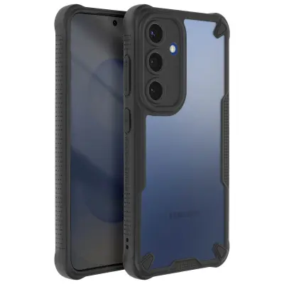 Odporen na udarce ovitek za Samsung Galaxy S25 Anti-Shrink Matte Back, Črna