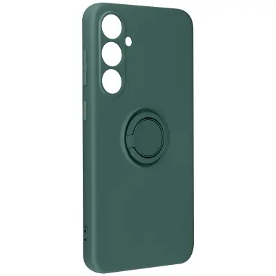 Ohišje s prstanom za Samsung Galaxy S23 FE Prilagodljiv s podpornim obročem, Temno zelena